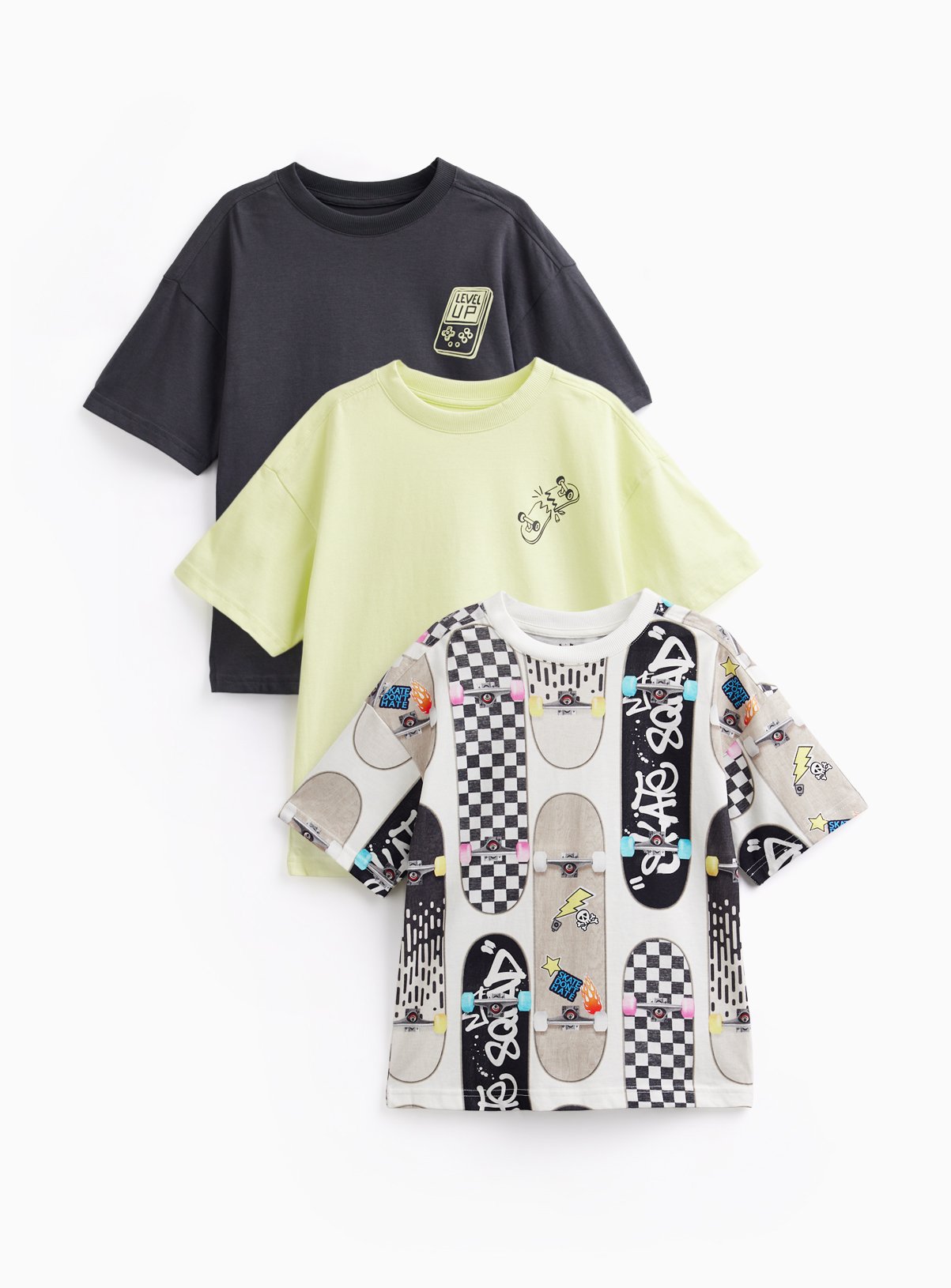 Skate Hard T-Shirts 3 Pack 10 years - Image 1 thumbnail
